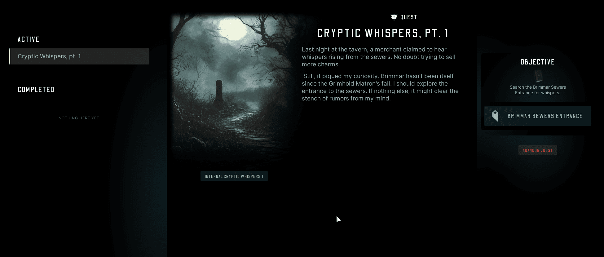 Quest UI - Cryptic Whispers