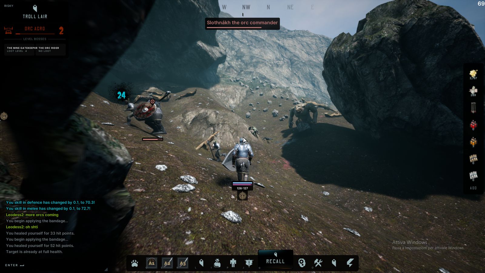 Combat against Orc forces in the highlands